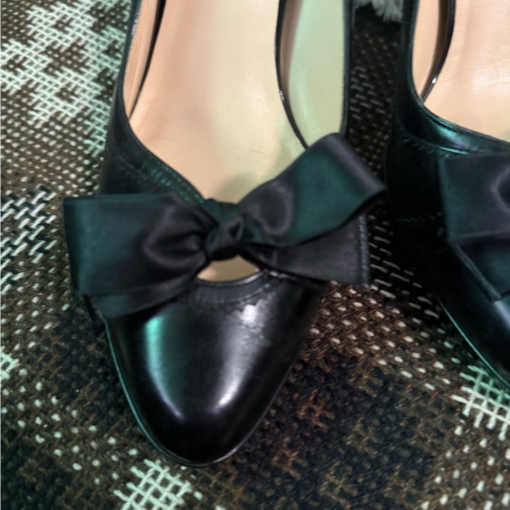 Cole Haan Black Stiletto Heels with Bow Detail 9.5 B - Picture 5 of 7